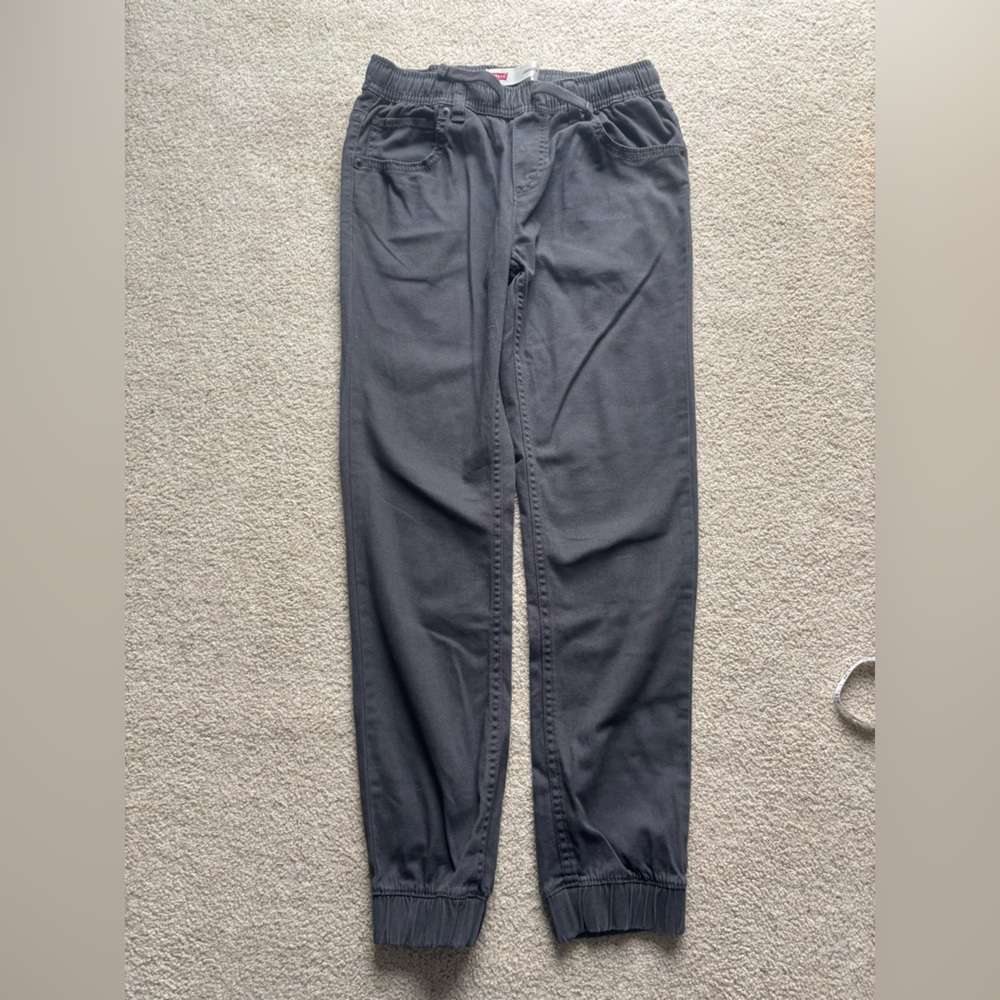 Levi’s Kids Gray Jogger Pants Elastic Waist Tapered Leg
